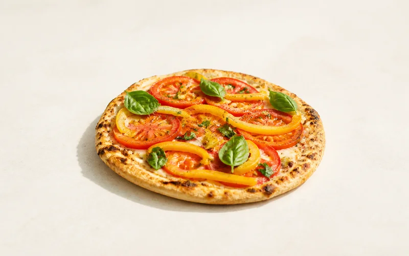A simple colorful vegetable flatbread
